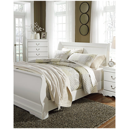 Anarasia Queen Sleigh Bed with Chest of Drawers and Nightstand Ash-B129B12