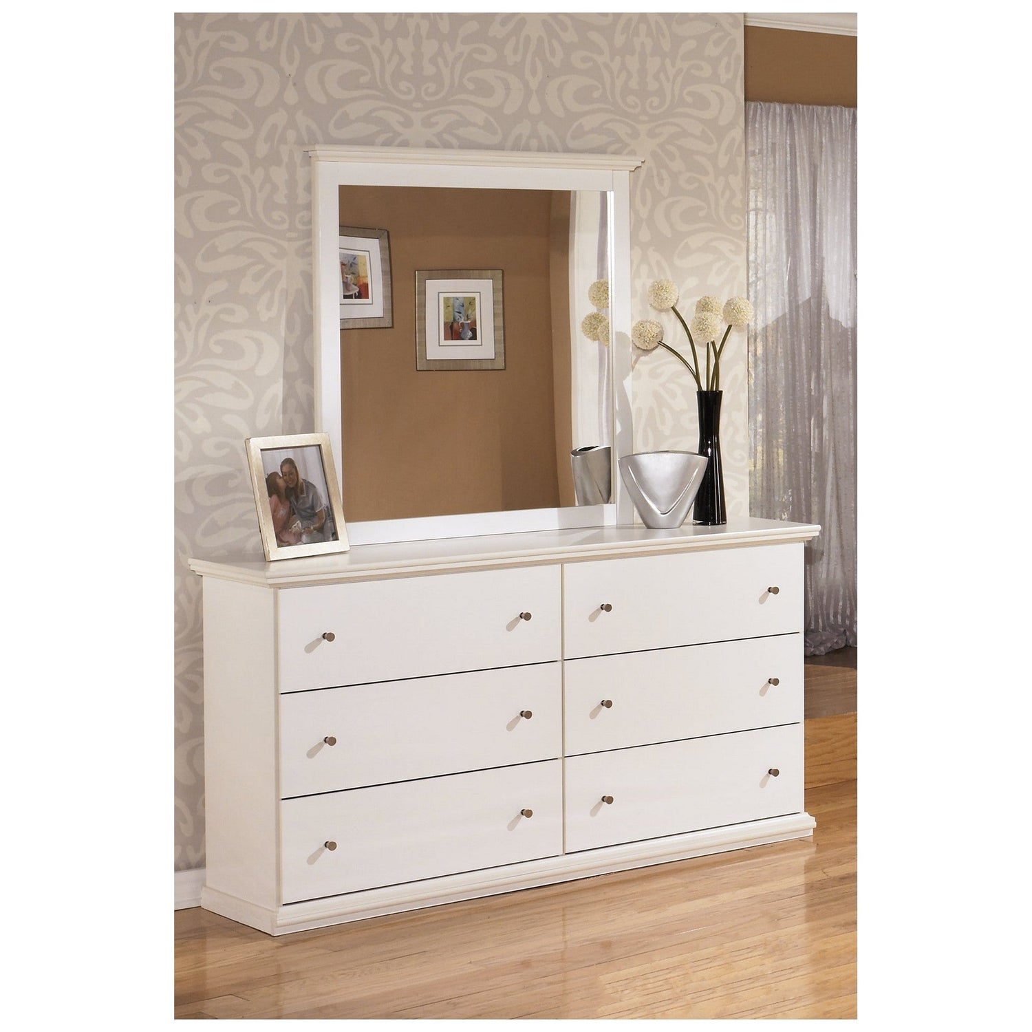 Bostwick Shoals Queen Panel Bed with Mirrored Dresser, Chest and 2 Nightstands Ash-B139B14