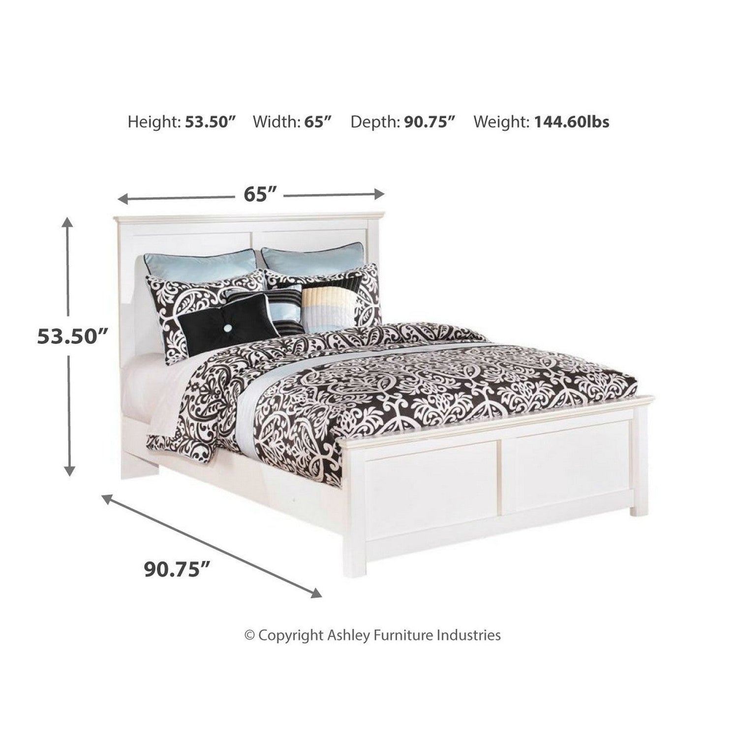 Bostwick Shoals Queen Panel Bed, Dresser, Mirror and 2 Nightstands Ash-B139B16