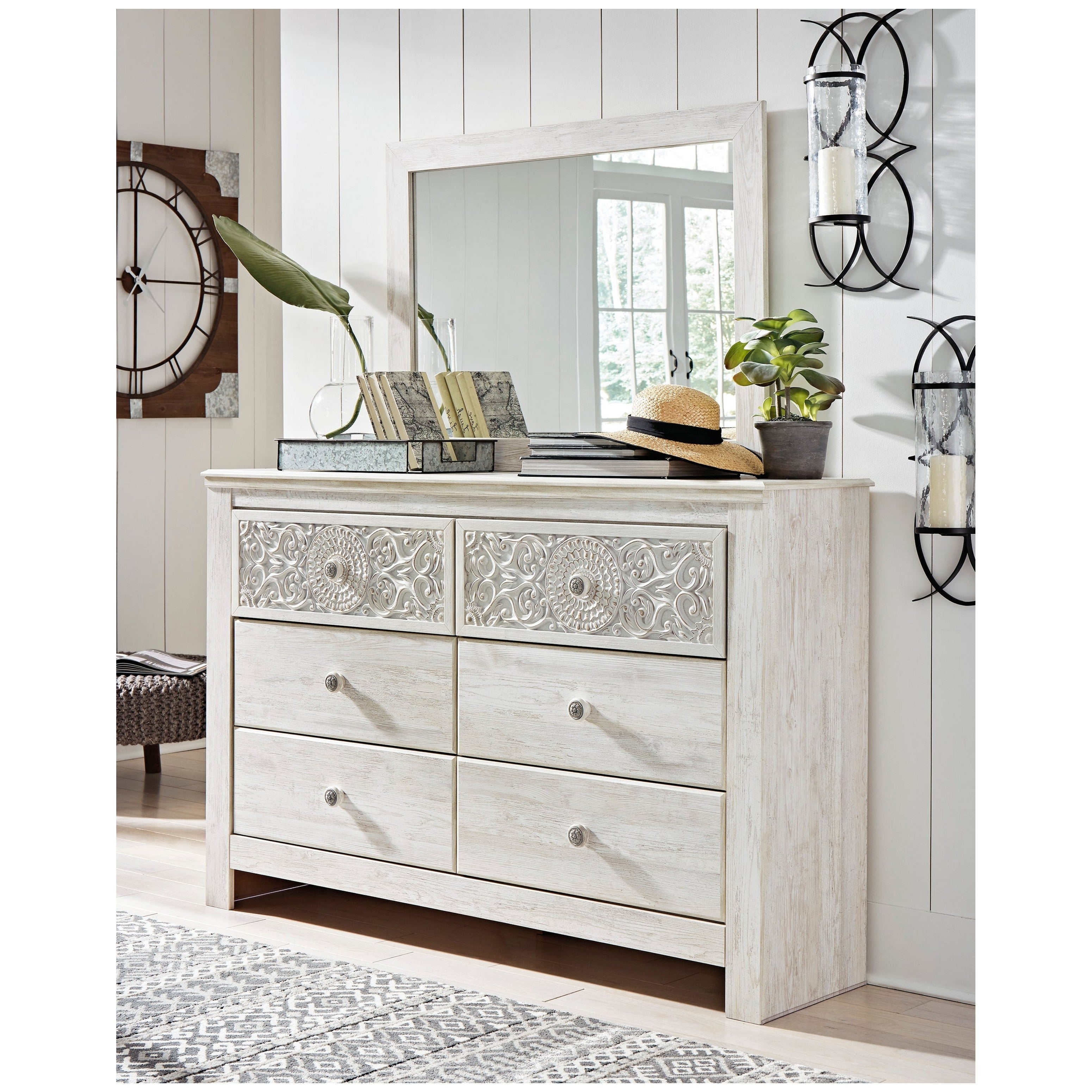 Paxberry Dresser and Mirror Ash-B181B8