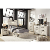 Cambeck Panel Bed with 2 Storage Drawers