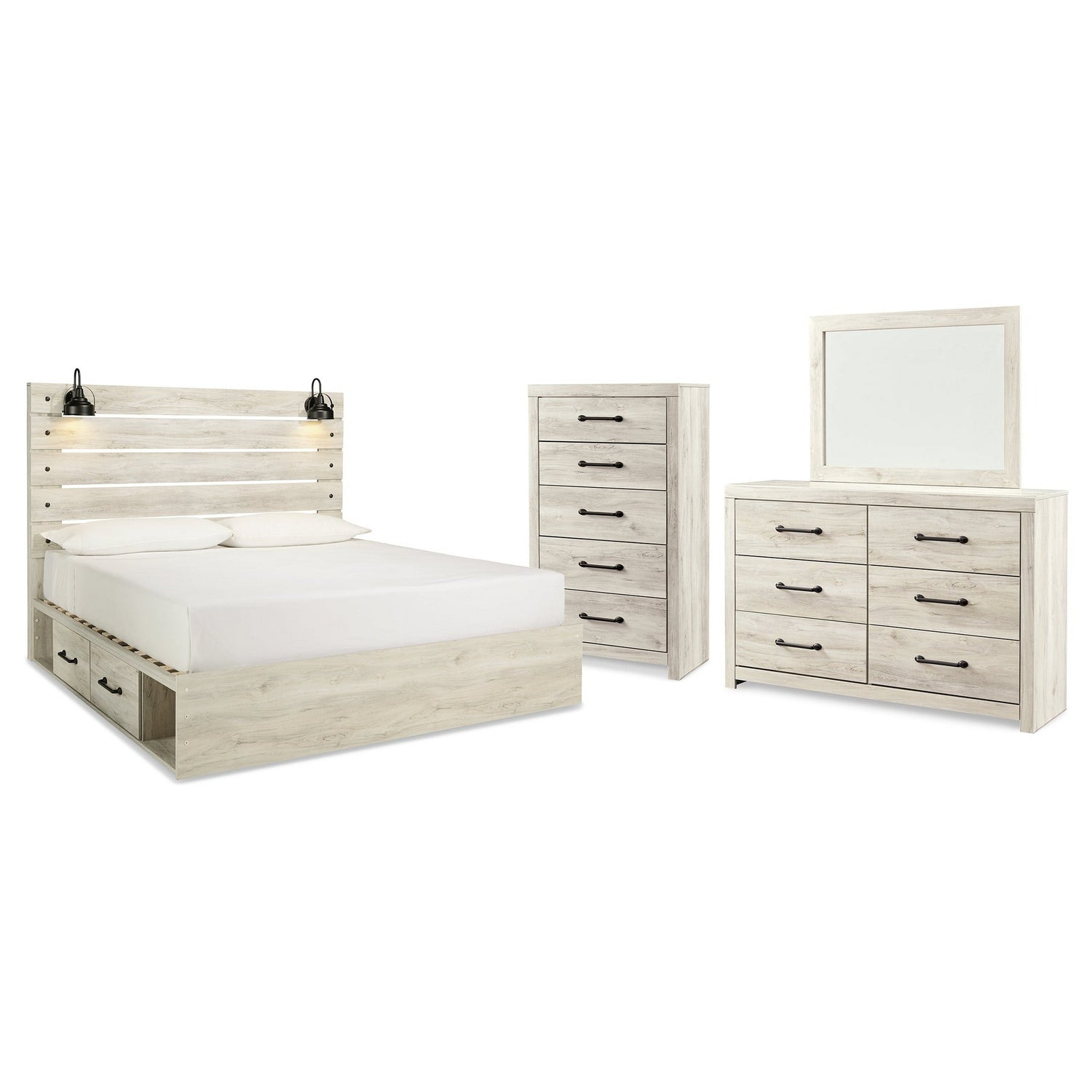 Cambeck King Panel Bed with Storage, Dresser, Mirror and Chest Ash-B192B66