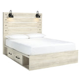 Cambeck Panel Bed with 2 Storage Drawers Ash-B192B17