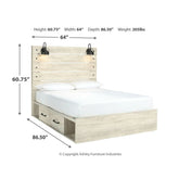 Cambeck Panel Bed with 2 Storage Drawers