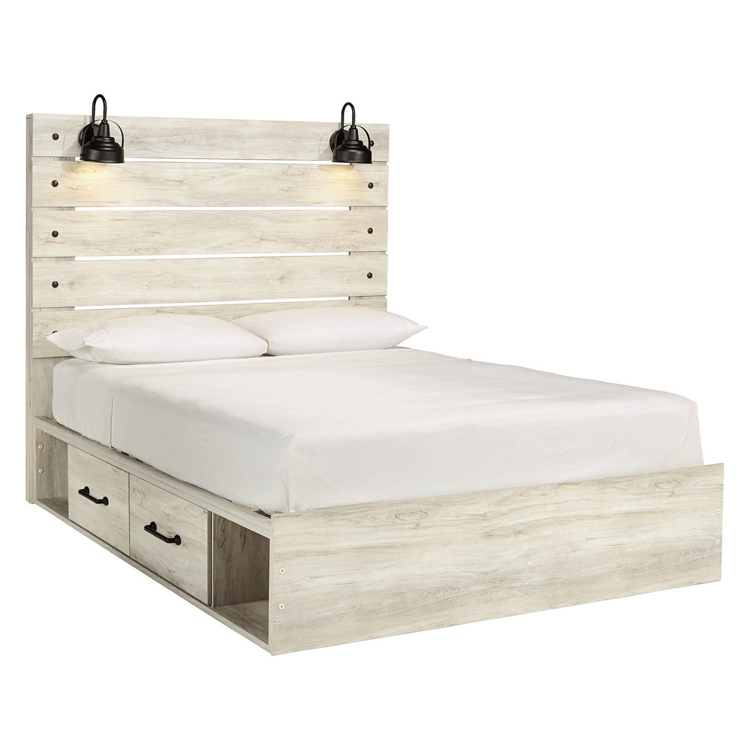 Cambeck Panel Bed with 4 Storage Drawers Ash-B192B24
