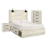 Cambeck Queen Panel Bed with Storage, Chest and Nightstand Ash-B192B67