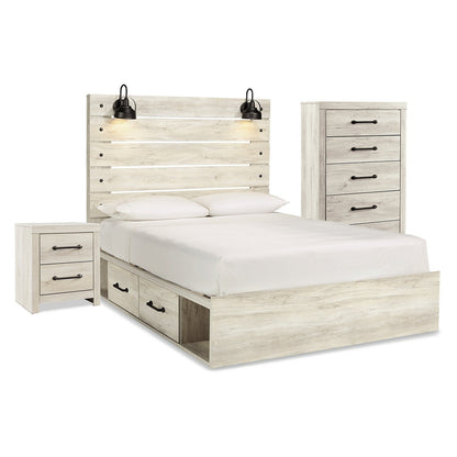 Cambeck Queen Panel Bed with Storage, Chest and Nightstand Ash-B192B67
