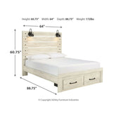 Cambeck Panel Bed with 2 Storage Drawers