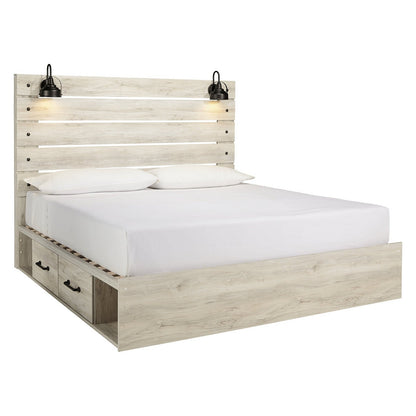 Cambeck Panel Bed with 2 Storage Drawers Ash-B192B19