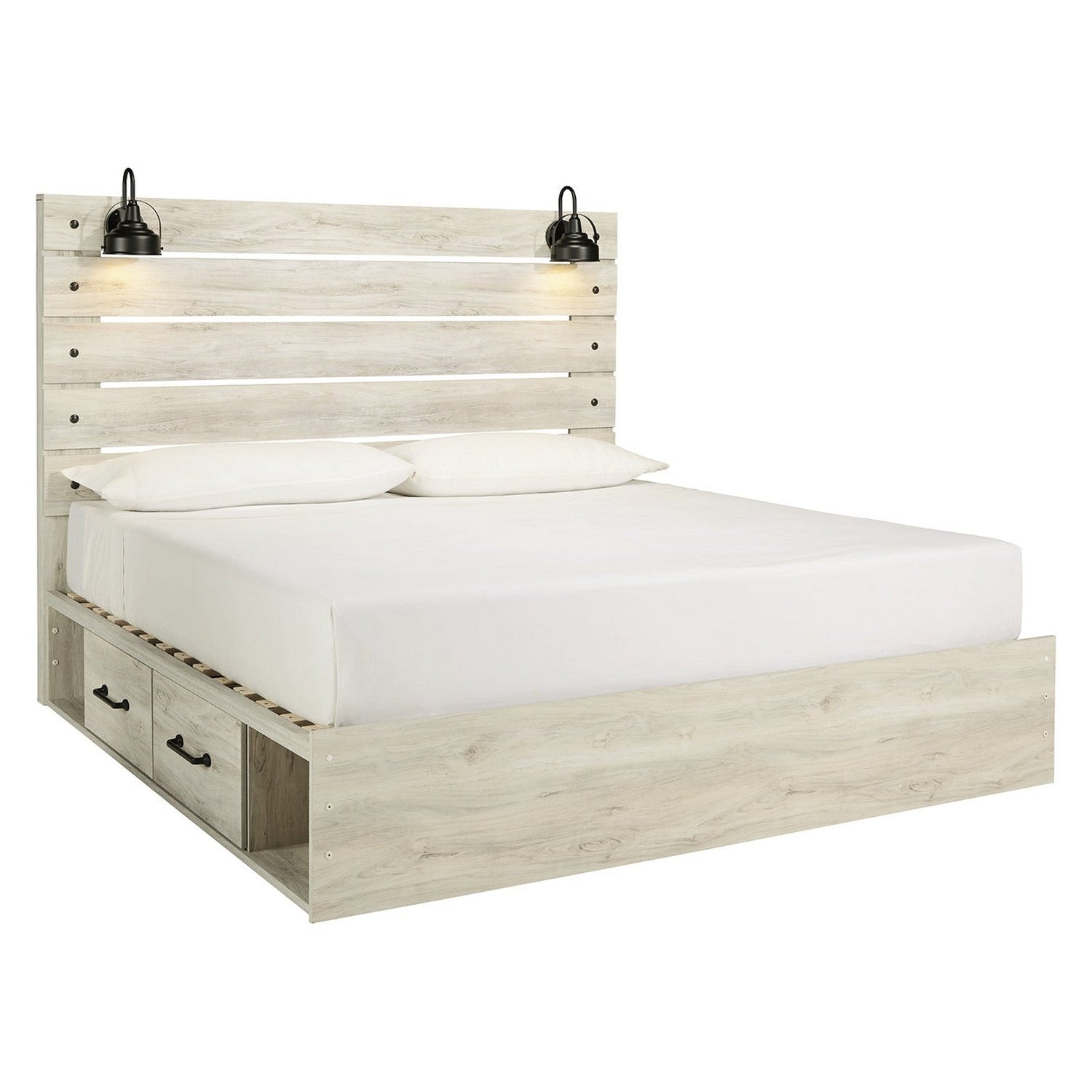Cambeck Panel Bed with 4 Storage Drawers Ash-B192B27