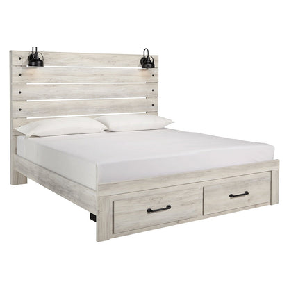 Cambeck Panel Bed with 2 Storage Drawers Ash-B192B31