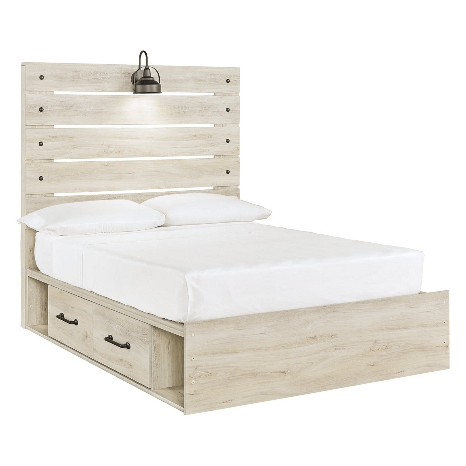 Cambeck Panel Bed with 2 Storage Drawers Ash-B192B16