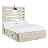 Cambeck Panel Bed with 4 Storage Drawers Ash-B192B34