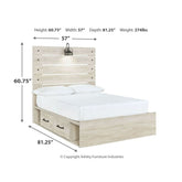 Cambeck Panel Bed with 4 Storage Drawers