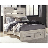 Cambeck Panel Bed with 2 Storage Drawers