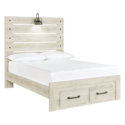 Cambeck Panel Bed with 2 Storage Drawers Ash-B192B33