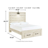 Cambeck Panel Bed with 2 Storage Drawers