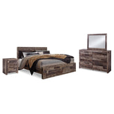 Derekson King Panel Storage Bed, Dresser, Mirror and Nightstand Ash-B200B41