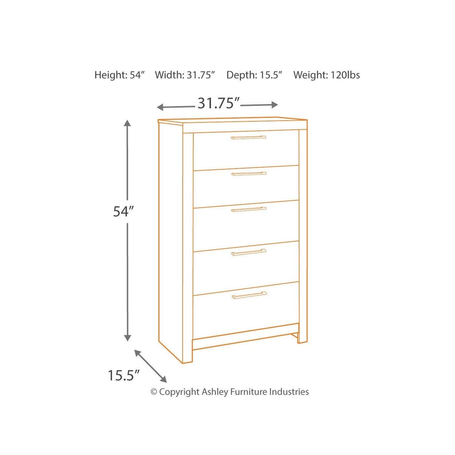 Derekson Chest of Drawers Ash-B200-46