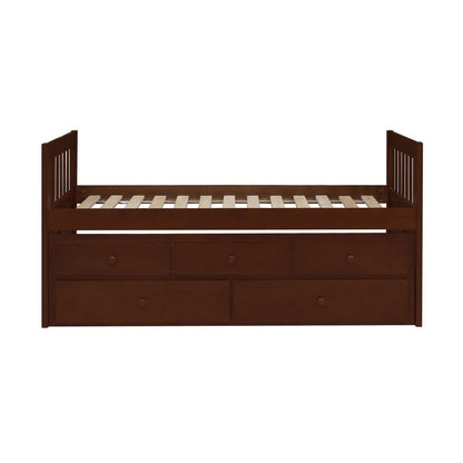 (2) TWIN/TWIN TRUNDLE BED WITH TWO STORAGE DRAWERS, DRK CHRY B2013PRDC-1*