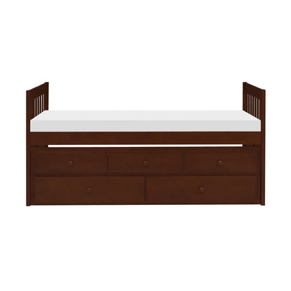 (2) TWIN/TWIN TRUNDLE BED WITH TWO STORAGE DRAWERS, DRK CHRY B2013PRDC-1*