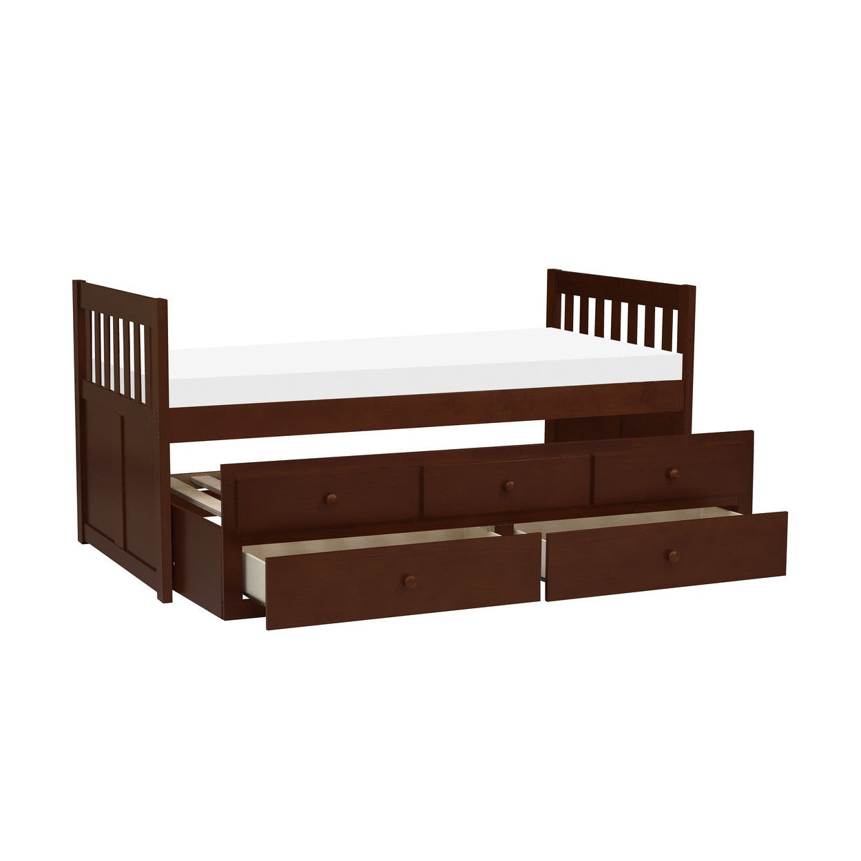 (2) TWIN/TWIN TRUNDLE BED WITH TWO STORAGE DRAWERS, DRK CHRY B2013PRDC-1*