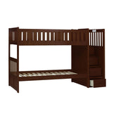 (4) BUNK BED WITH REVERSIBLE STEP STORAGE, DRK CHRY B2013SBDC-1*