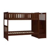 (4) BUNK BED WITH REVERSIBLE STEP STORAGE, DRK CHRY B2013SBDC-1*