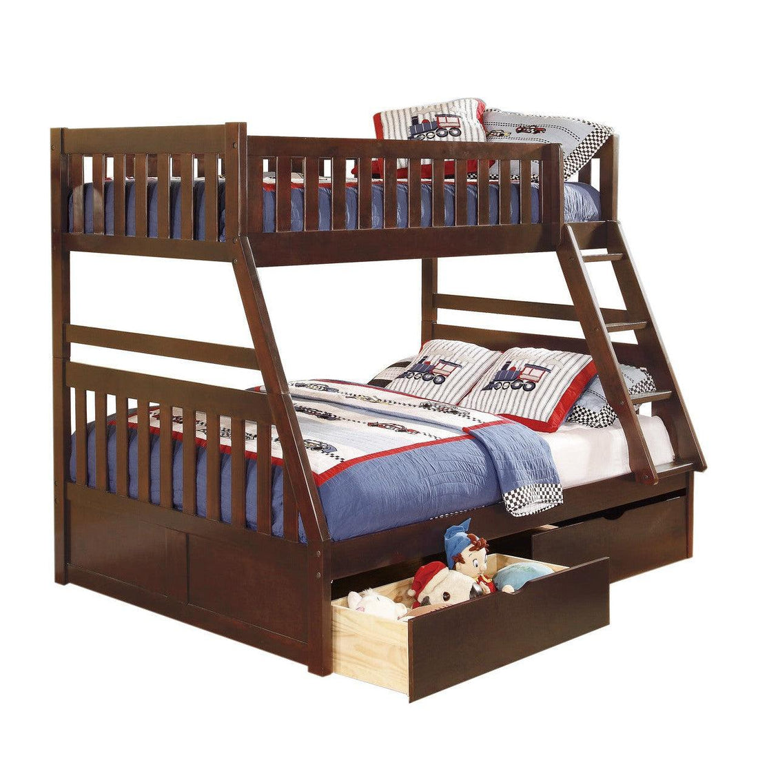 (4) Twin/Full Bunk Bed with Storage Boxes B2013TFDC-1*T