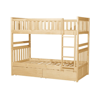 (4) Twin/Twin Bunk Bed with Storage Boxes B2043-1*T
