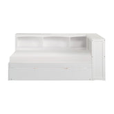 (4) Twin Bookcase Corner Bed with Twin Trundle B2053BCW-1BCR*