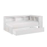 (4) Twin Bookcase Corner Bed with Twin Trundle B2053BCW-1BCR*