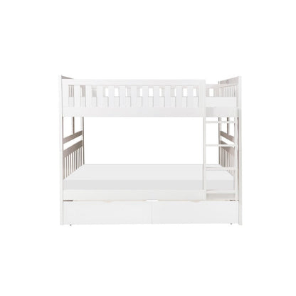 (4) Full/Full Bunk Bed with Storage Boxes B2053FFW-1*T