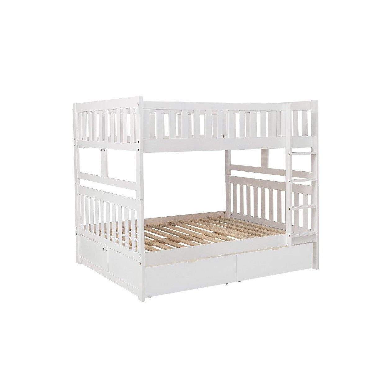 (4) Full/Full Bunk Bed with Storage Boxes B2053FFW-1*T