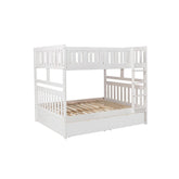 (4) Full/Full Bunk Bed with Storage Boxes B2053FFW-1*T