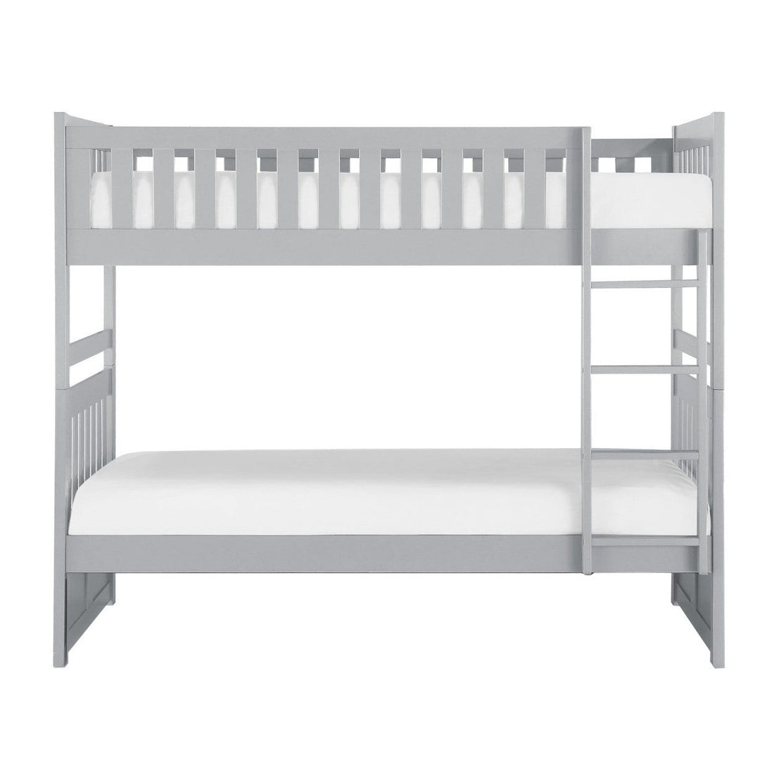 (3) TWIN/TWIN BUNK BED, GRAY FIN B2063-1*