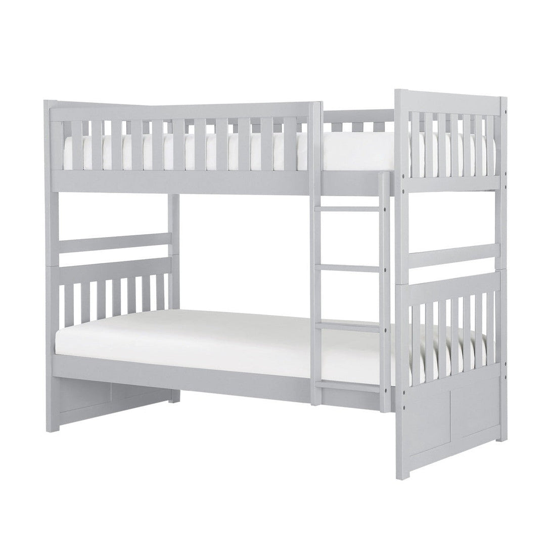 (3) TWIN/TWIN BUNK BED, GRAY FIN B2063-1*