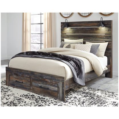 Drystan Queen Panel Bed with 2 Storage Drawers Ash-B211B29