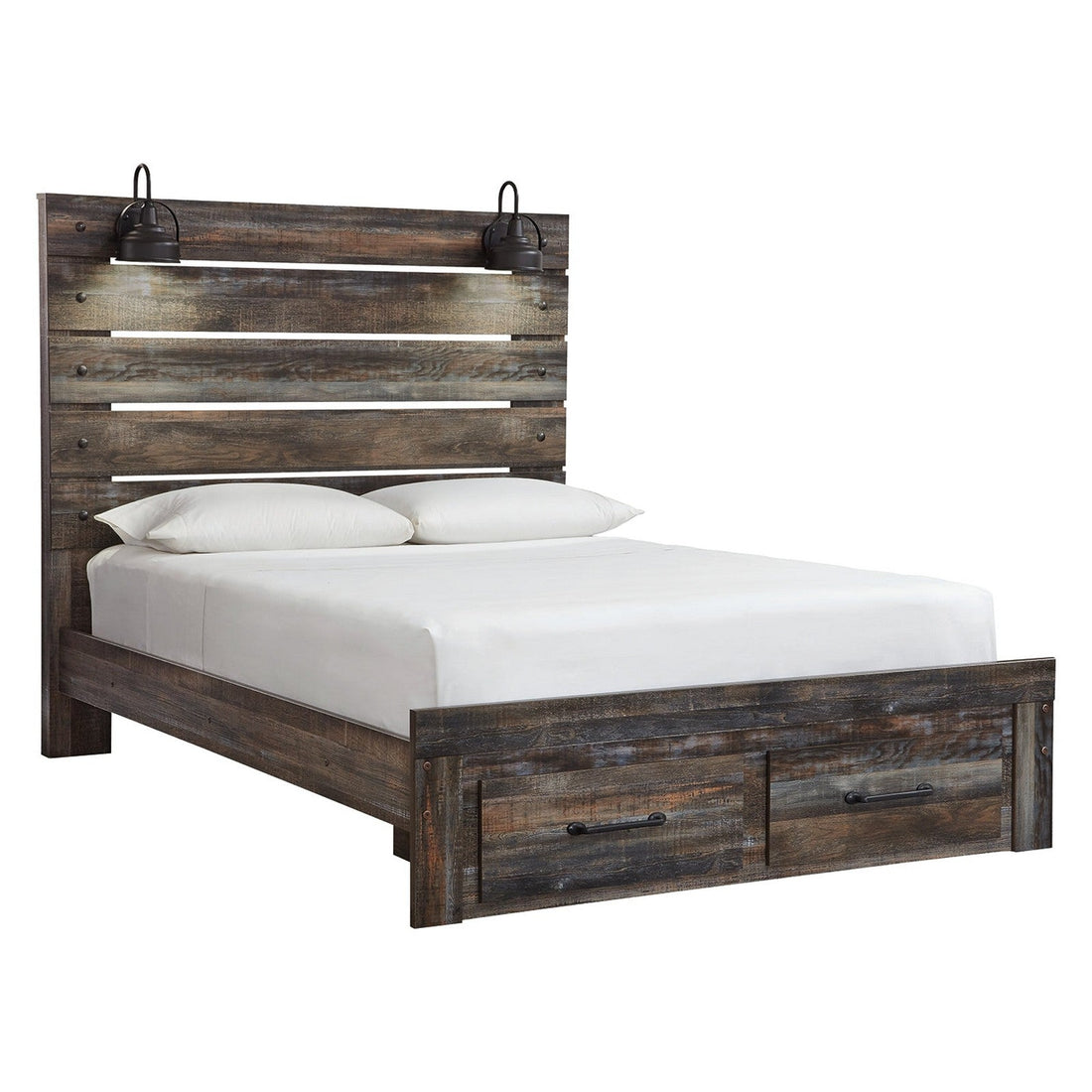 Drystan Queen Panel Bed with 2 Storage Drawers Ash-B211B29
