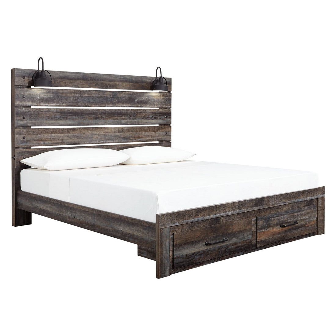 Drystan King Panel Bed with Storage Ash-B211B55