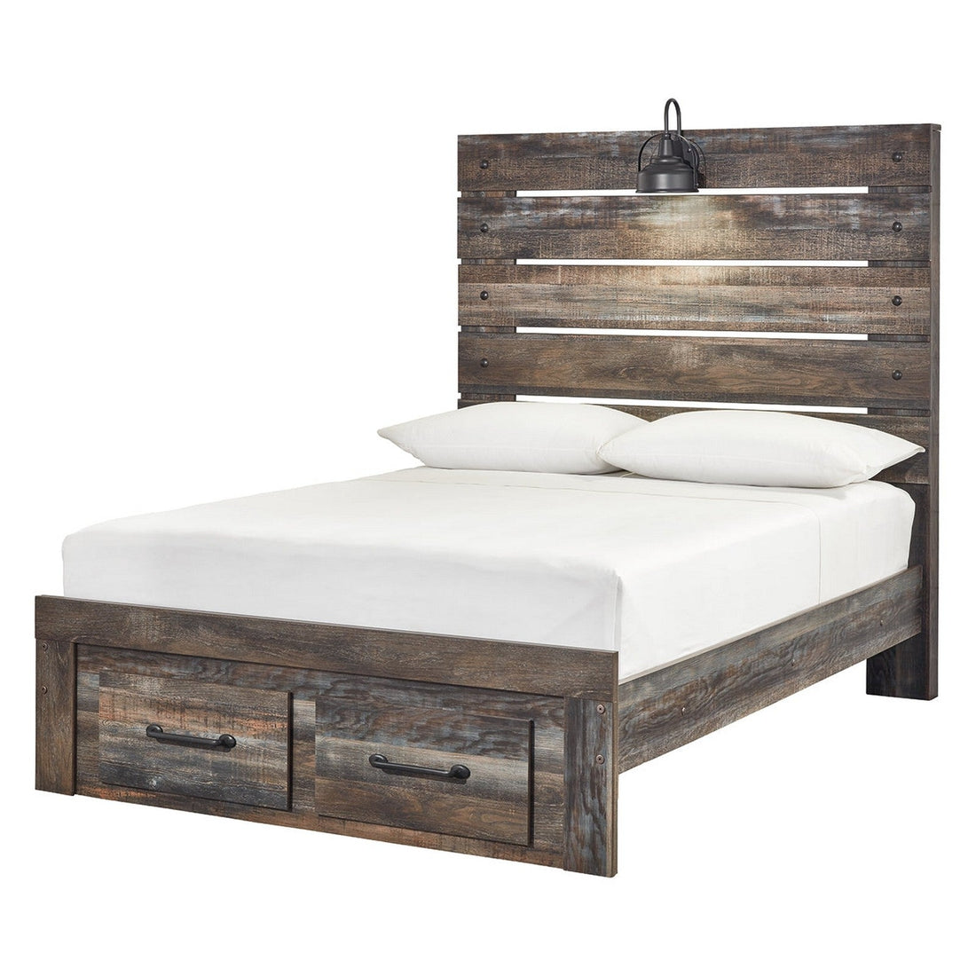 Drystan Full Panel Bed with 2 Storage Drawers Ash-B211B47