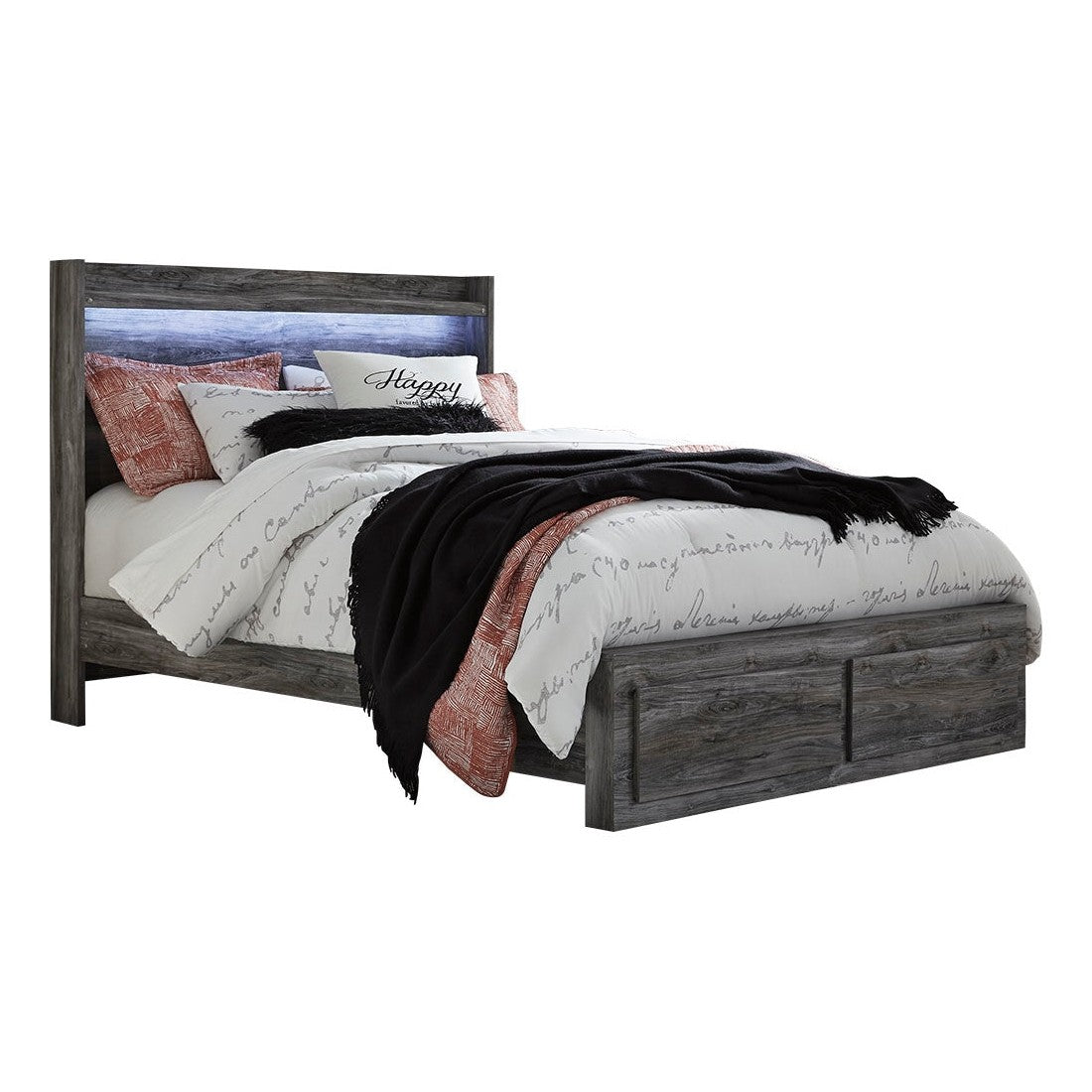 Baystorm Panel Bed with 2 Storage Drawers Ash-B221B5