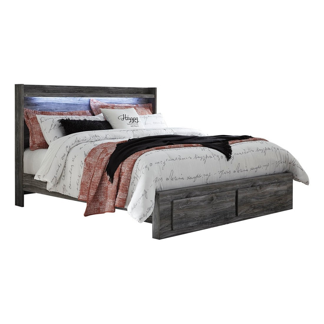 Baystorm Panel Bed with 2 Storage Drawers Ash-B221B12