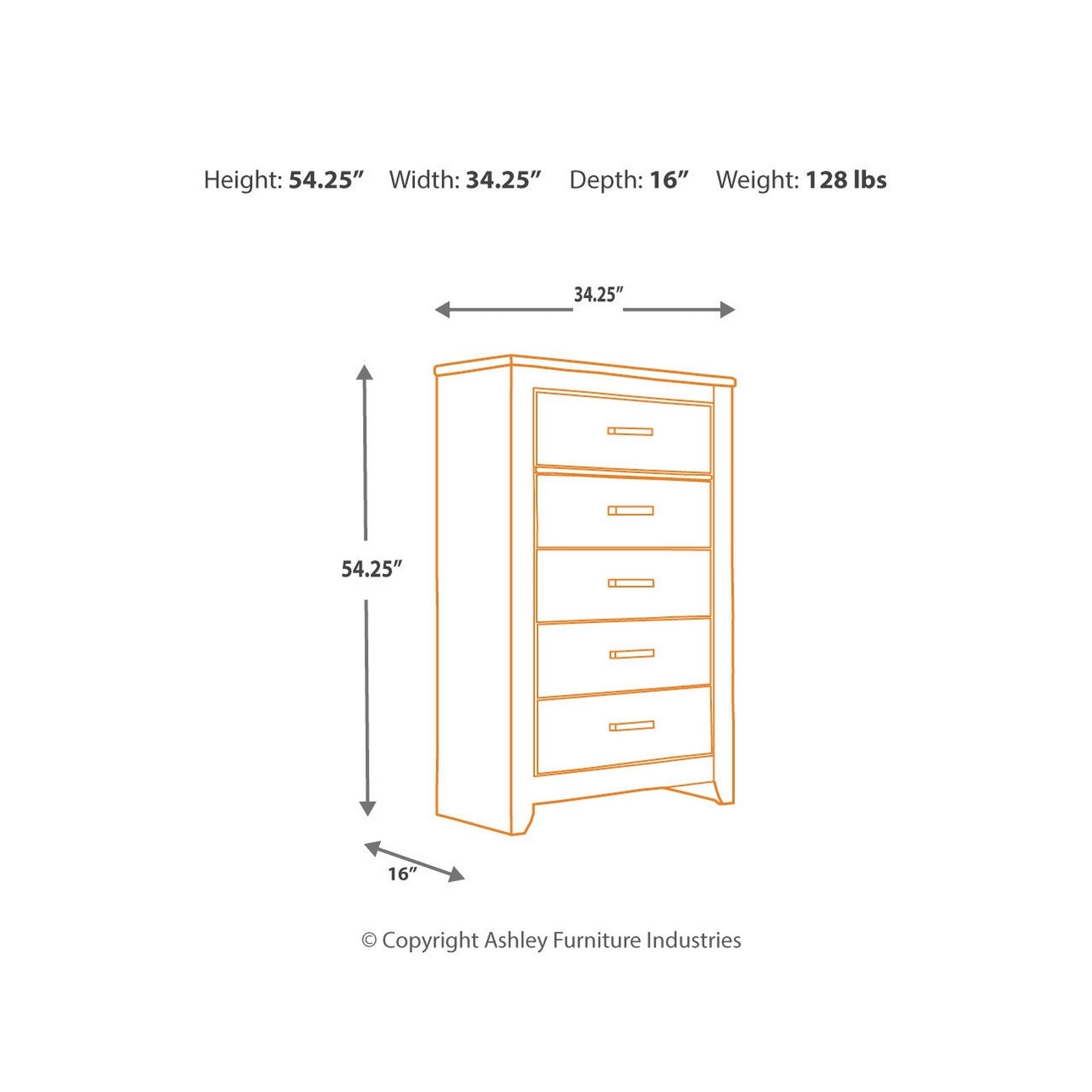 Zelen Chest of Drawers Ash-B248-46