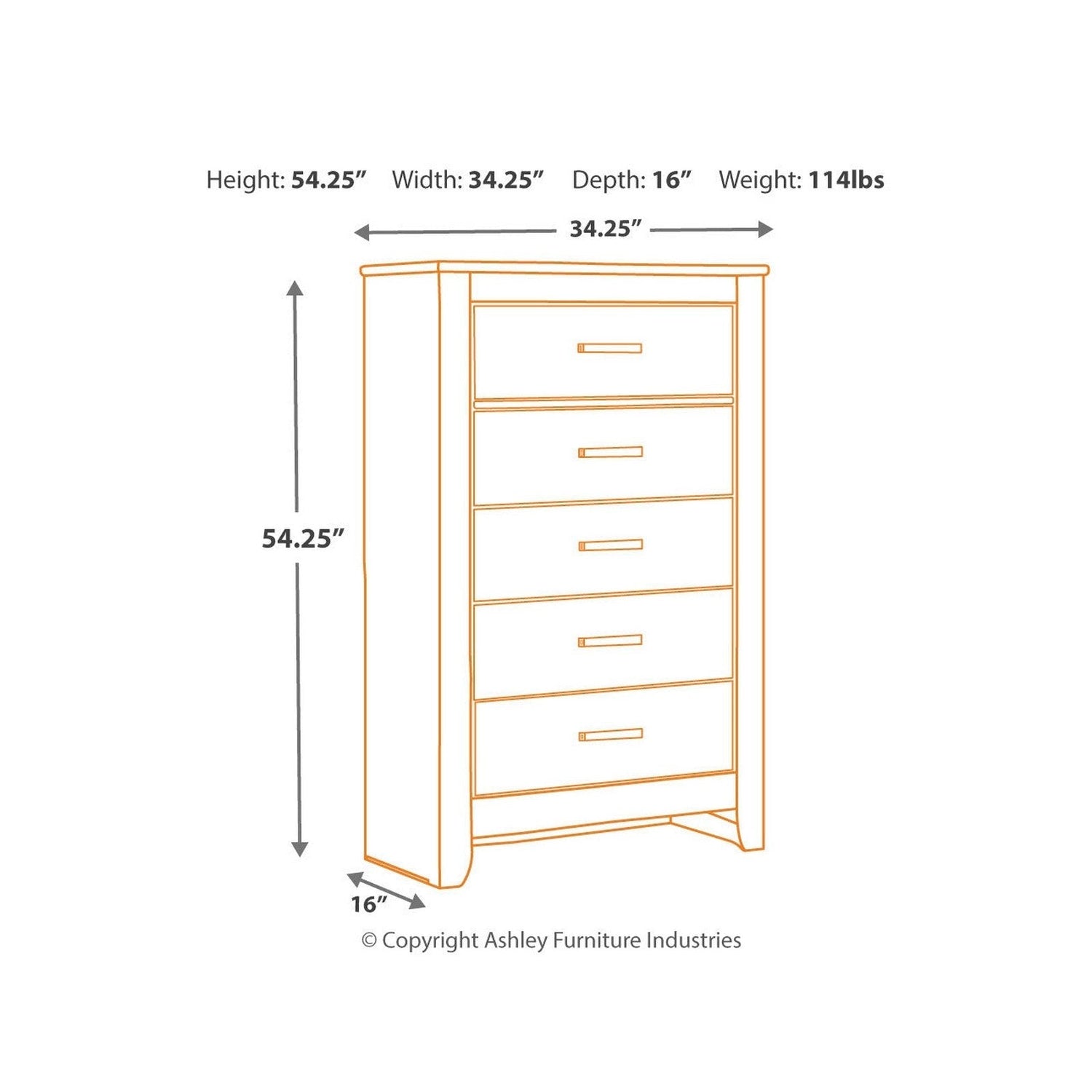 Brinxton Chest of Drawers Ash-B249-46