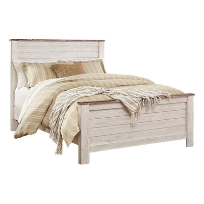 Willowton Queen Panel Bed, Dresser, Mirror and 2 Nightstands Ash-B267B35