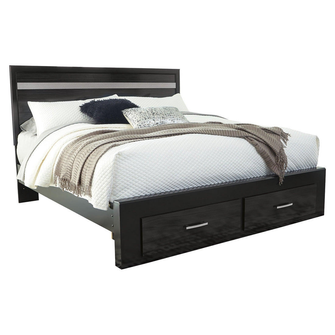Starberry Panel Bed with 2 Storage Drawers Ash-B304B9
