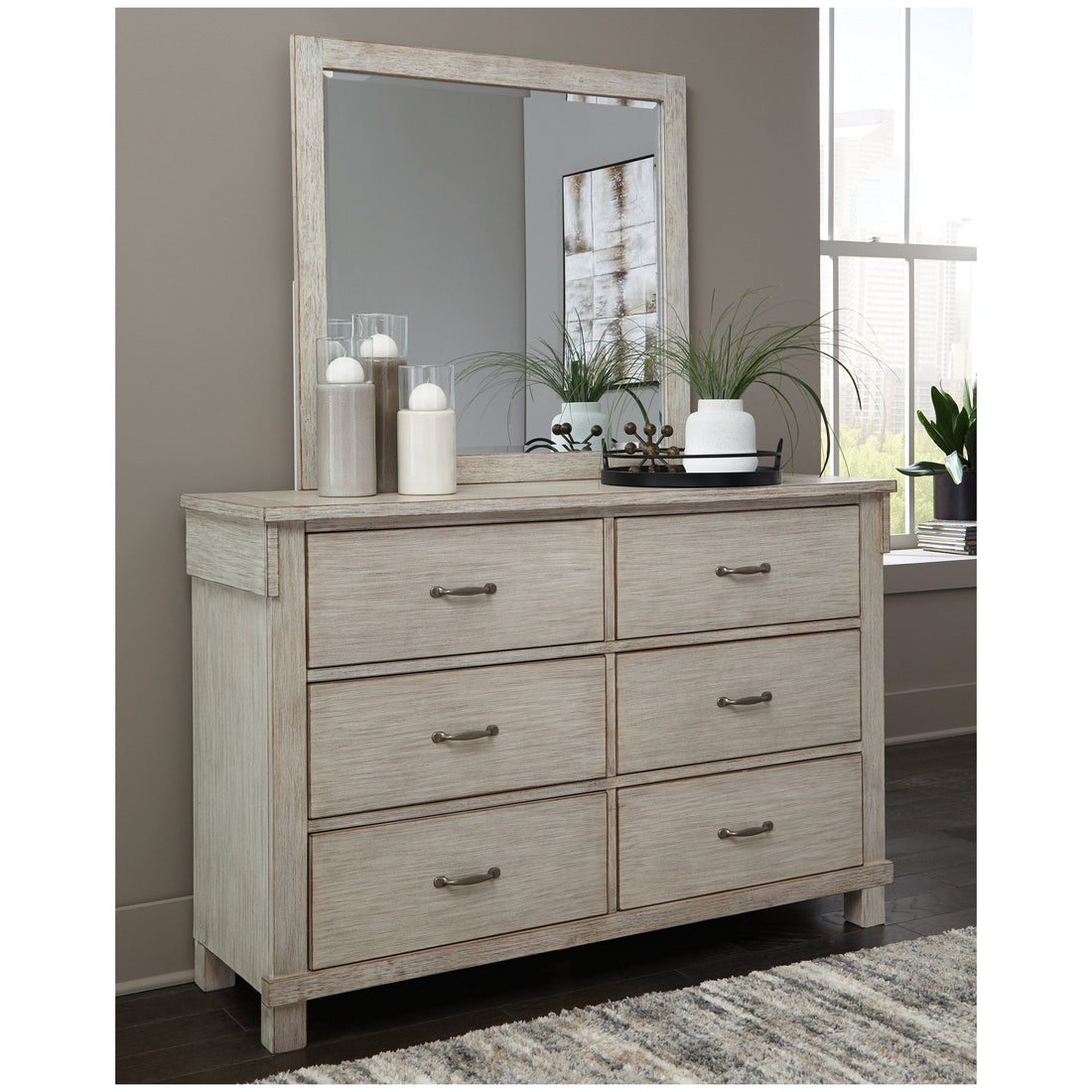 Hollentown Dresser and Mirror Ash-B434B1