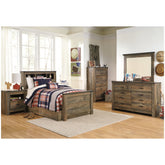 Trinell Twin Bookcase Bed with 1 Large Storage Drawer Ash-B446B22