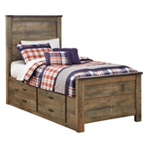Trinell Panel Bed with 2 Storage Drawers Ash-B446B15